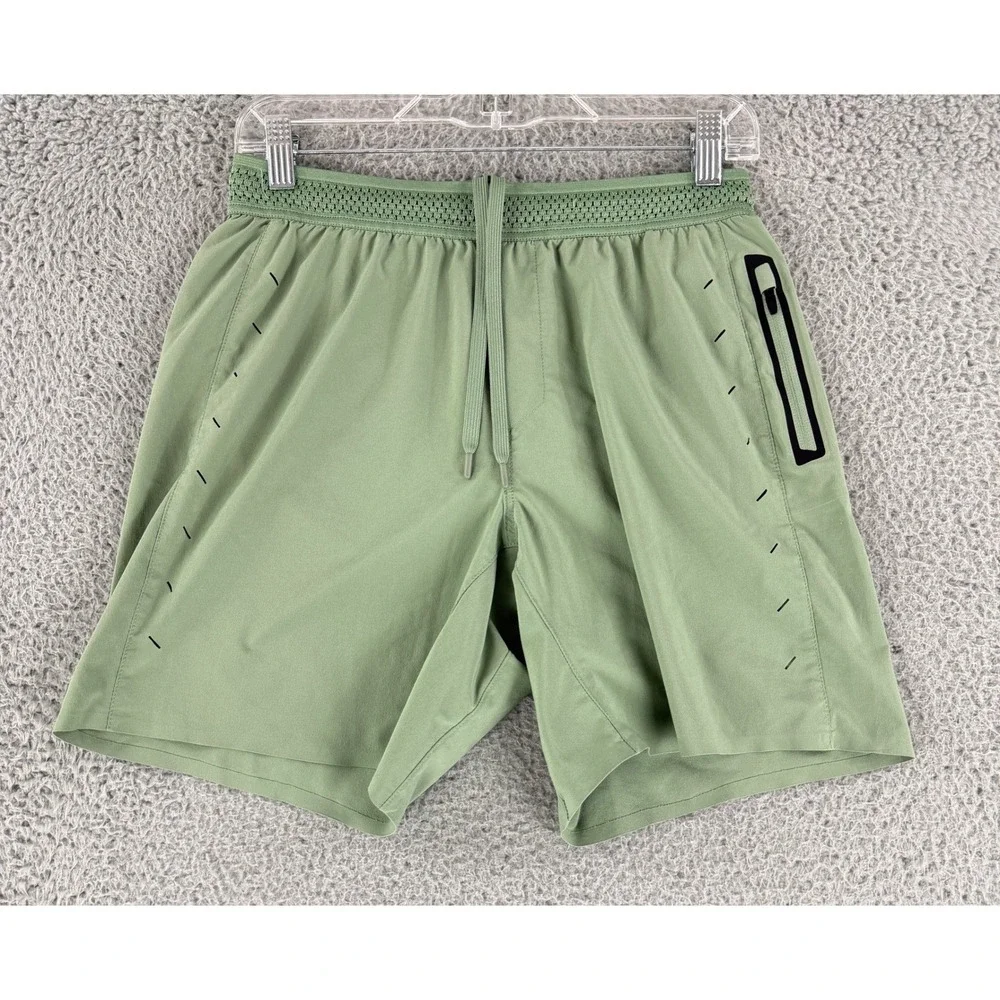 Ten Thousand Interval Short Mens M Green Lined 7 Inch Inseam Training Gym Active